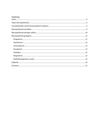 Bioraspoloživost oralnih kontraceptiva