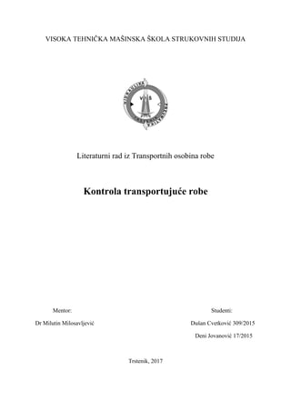 Kontrola transportujuće robe
