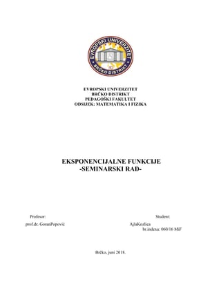 Eksponencijalne funkcije