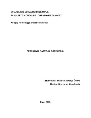 Pervazivni razvojni poremećaj