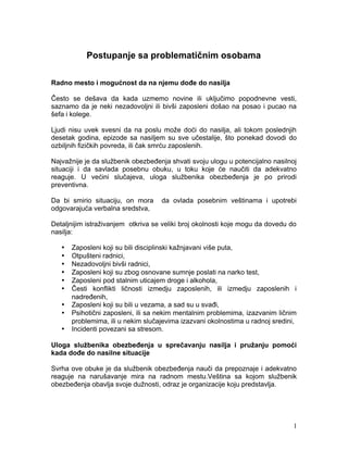 Postupanje sa problematičnim osobama
