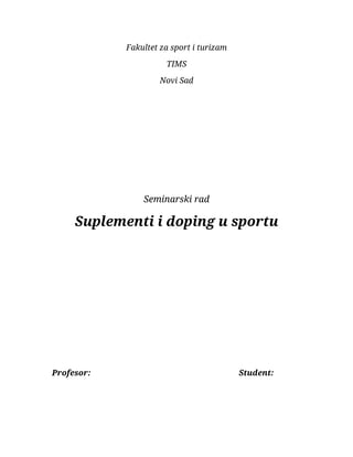 Suplementi i doping u sportu