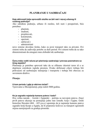 Planiranje u saobraćaju i komunikacijama