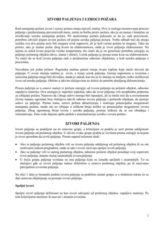 Izvori paljenja i uzroci požara