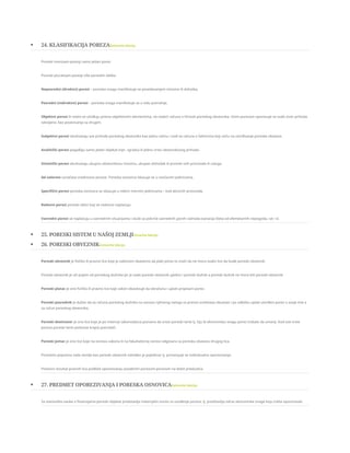 Poreski sistem: klasifikacija, obveznici, osnovice, stope, olakšice i principi