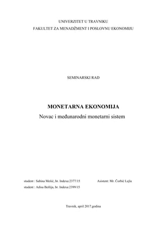 Novac i međunarodni monetarni sistem