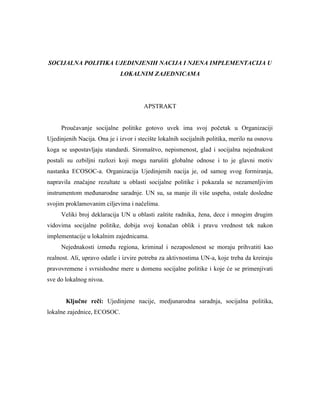 Socijalna politika UN