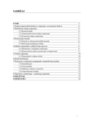 Marketig usluge osiguranja i njegova distribucija