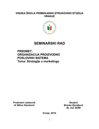 Strategije u marketingu