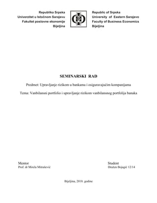 Vanbilansni portfolio i upravljanje rizikom vanbilansnog portfolija banaka