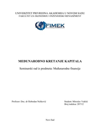 Međunarodno kretanje kapitala