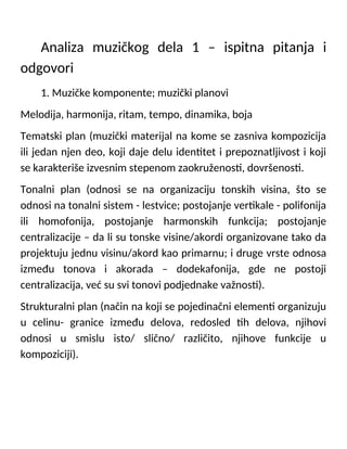 Analiza muzičkog dela 1