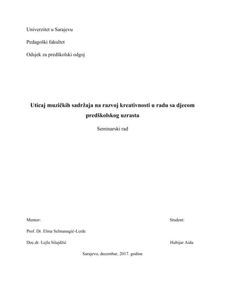 Muzikalnost i kreativnost