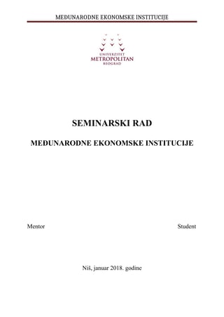 Međunarodne ekonomske institucije