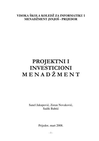 Projektni investicioni menadžment