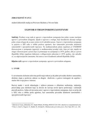 Ugovor o trgovinskom zastupanju