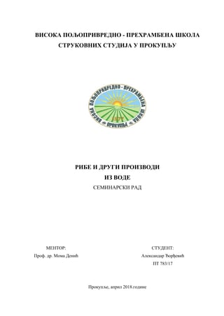 Ribe i drugi proizvodi iz vode