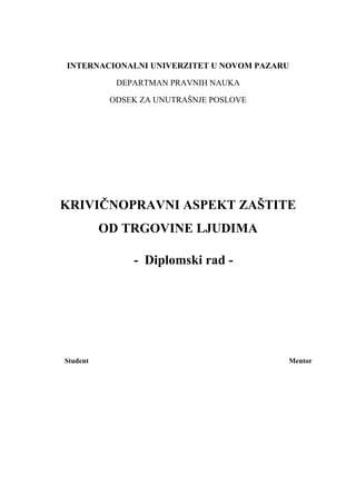Krivičnopravni aspekt zaštite od trgovine ljudima