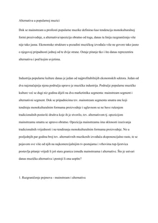 Alternativa u popularnoj muzici