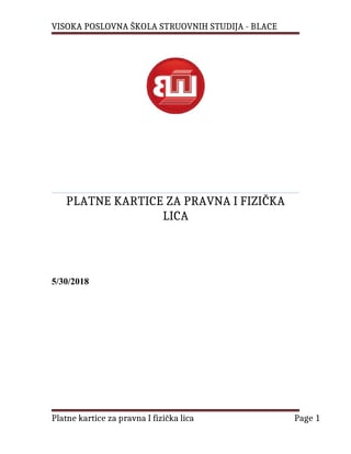 Platne kartice za pravna i fizička lica