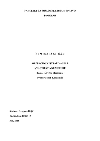 Operaciona istraživanja i kvantitavine metode