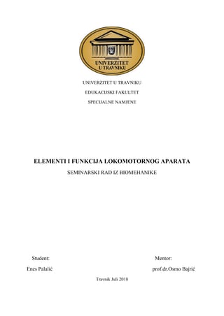 Elementi i funkcija lokomotornog aparata