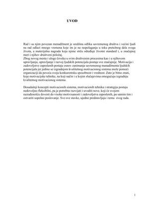 Motivacija i nagradjivanje zaposlenih