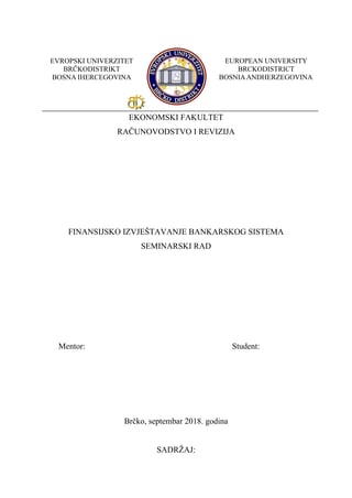 Finansijsko izveštavanje bankarskog sistema