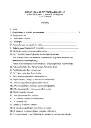Fitonematologija – praktikum, vežbe