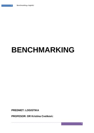 Benchmarking u logistici