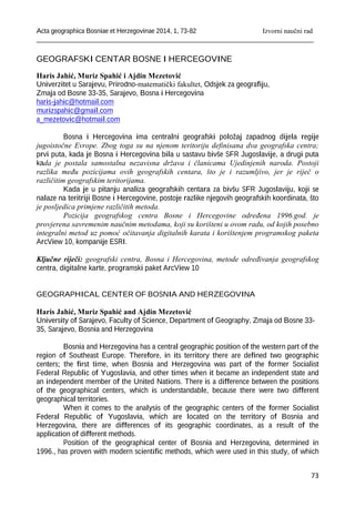 Geografski centar Bosne i Hercegovine