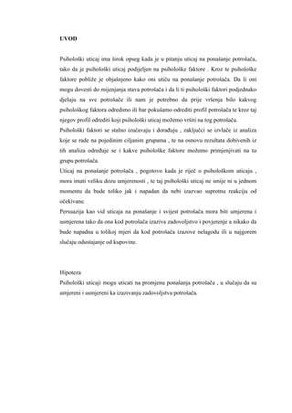 Ponasanje potrošača