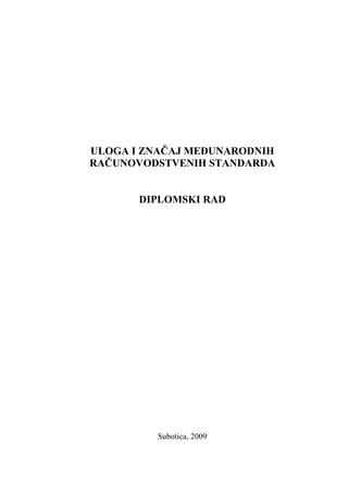 Uloga i značaj međunarodnih računovodstvenih sistema