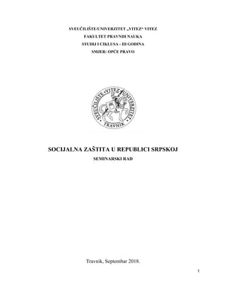 Socijalna zaštita u Republici Srpskoj