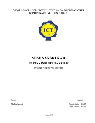 Naftna industrija Srbije: analiza korporativne strategije