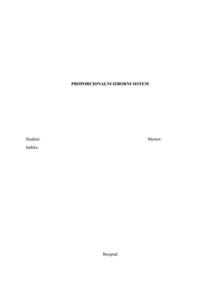 Proporcionalni izborni sistem