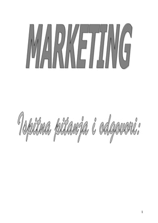 Tržište,marketing,pojam i vrste potreba