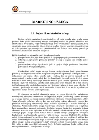 Marketing usluga: primena u bankarstvu, osiguranju i turizmu