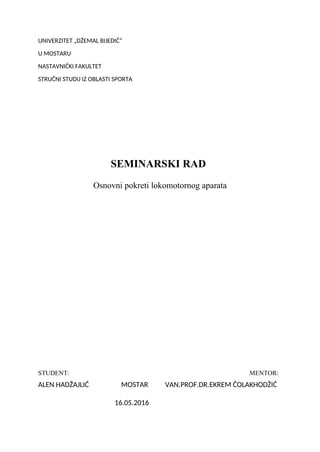 Osnovni pokreti lokomotornog aparata