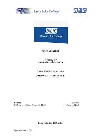 Ispravnost vode za piće