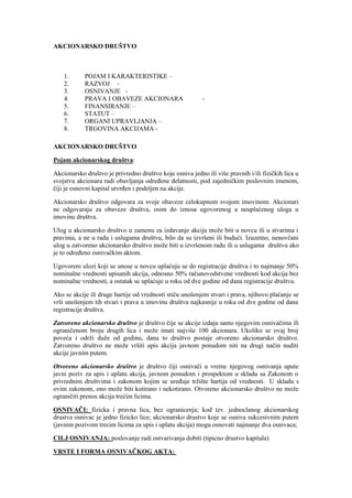 Akcionarsko društvo – razvoj i osnivanje