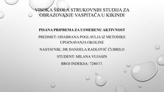 Pisana priprema za usmerenu aktivnost
