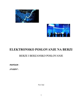 Berze i berzansko poslovanje