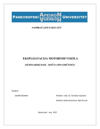 Eksploatacija morotnih vozila