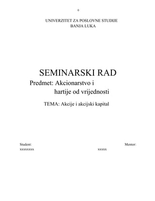 Akcije i akcijski kapital