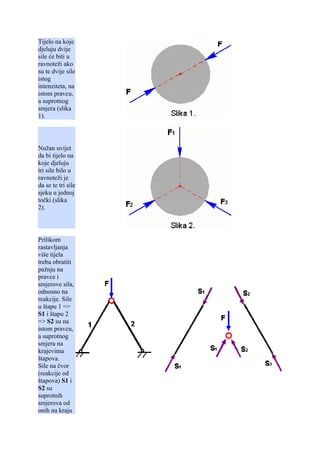 Uslovi ravnoteže tela pod dejstvom sila