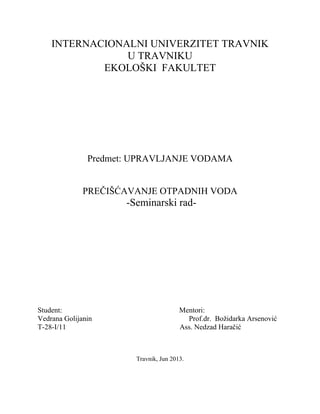 Prečišćavnje otpadnih voda