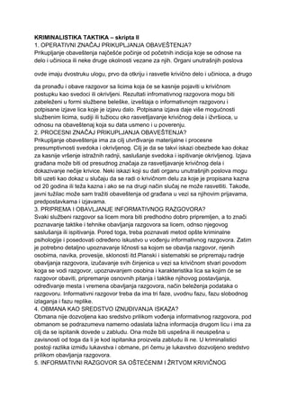 Kriminalistička taktika II