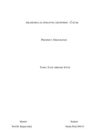 Faze u obradi štete