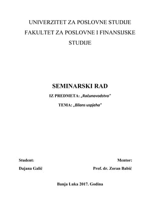 Bilans uspeha: analiza i struktura